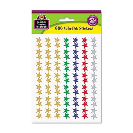 Teacher Created Resources STICKER VALU-PAK, FOIL STARS, 686/PACK 6644